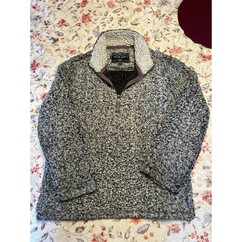 Womens True Grit Pullover-gray-Size Large